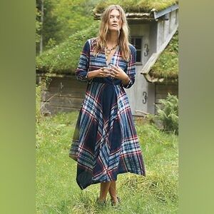 ANTHROPOLOGIE Isabella Sinclair Tartan Dress Size Large